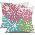 thumbnail image 1 of Outdoor Throw Pillow Covers 16x16 Inch Set of 2 Waterproof Spring Summer Geometric Elegant Pink Blue Green Outdoor Easter Pillow Covers for Patio Funiture Garden Couch 168B16, 1 of 5