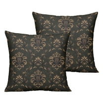 Outdoor Throw Pillow Covers 16x16 Inch Waterproof Spring Summer Black Gold Baroque Outdoor Pillow Covers for Patio Funiture Garden Couch