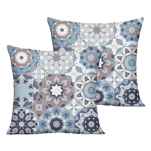 Outdoor Throw Pillow Covers 16x16 Inch Waterproof Spring Summer Bohemia Outdoor Pillow Covers for Patio Funiture Garden Couch
