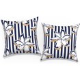 thumbnail image 1 of Outdoor Throw Pillow Covers 18\u201dx18\u201d, Decorative Pillow Covers for Patio Furniture, Modern Cushion Cases for Garden Couch Home Sofa Bed Office Chair, Pack of 2, Clemens Cabana Navy, 1 of 5