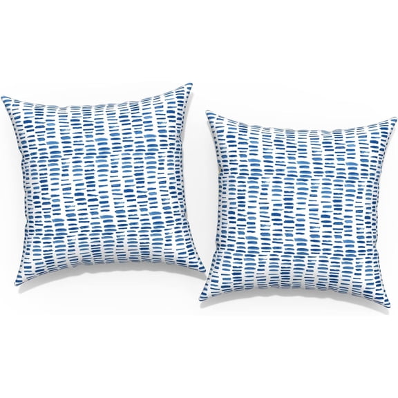 Outdoor Throw Pillow Covers 18\u201dx18\u201d, Decorative Pillow Covers for Patio Furniture, Modern Cushion Cases for Garden Couch Home Sofa Bed Office Chair, Pack of 2, Pebble Blue