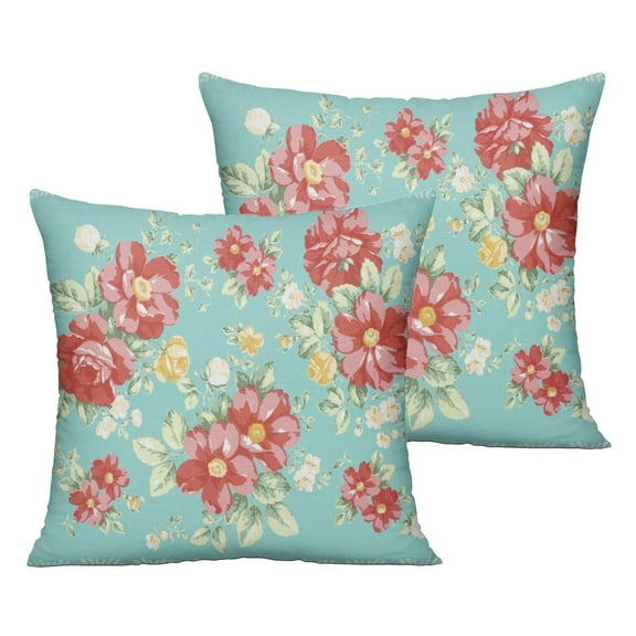 Outdoor Throw Pillow Covers 18x18 Inch Waterproof Spring Summer Pioneer Pink Peel Outdoor Pillow Covers for Patio Funiture Garden Couch