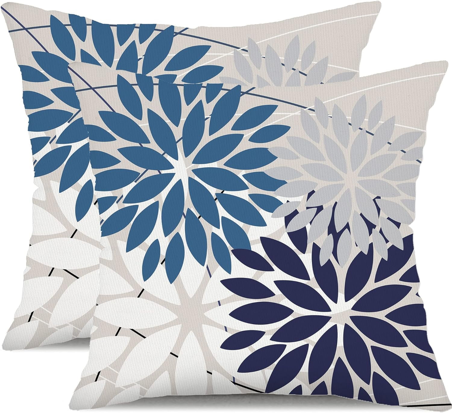 Outdoor Throw Pillow Covers 20x20 Inch Set of 2 Spring Summer Geometric