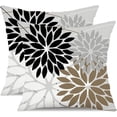 thumbnail image 1 of Outdoor Throw Pillow Covers 20x20 Inch Set of 2 Waterproof Spring Summer Geometric Elegant Black Brown Outdoor Pillow Covers for Patio Funiture Garden Couch, 1 of 6