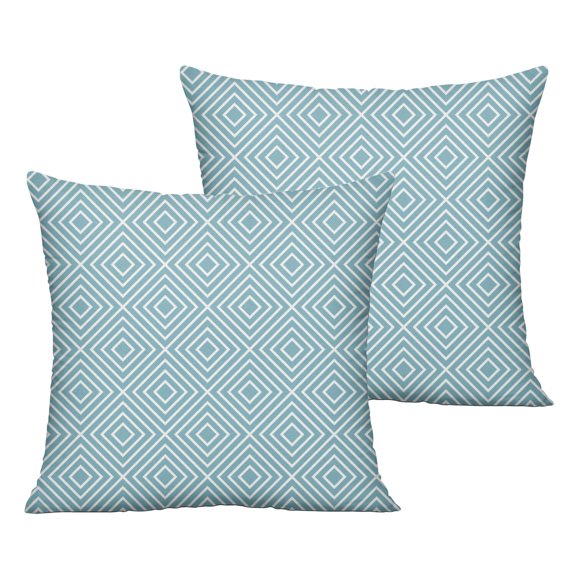 Outdoor Throw Pillow Covers 20x20 Inch Waterproof Spring Summer Blue Geometry Outdoor Pillow Covers for Patio Funiture Garden Couch