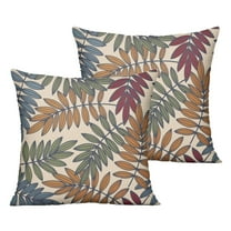 Outdoor Throw Pillow Covers 20x20 Inch Waterproof Spring Summer Multicolored Leaves Tropical Botanical Outdoor Pillow Covers for Patio Funiture Garden Couch