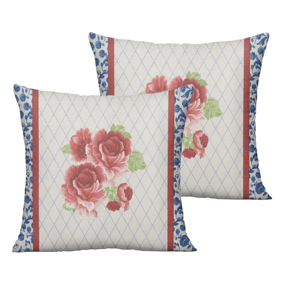 Outdoor Throw Pillow Covers 20x20 Inch Waterproof Spring Summer Pioneer Outdoor Pillow Covers for Patio Funiture Garden Couch