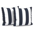 thumbnail image 1 of Outdoor Throw Pillow Covers Set of 2, Patio Waterproof Pillow Cases Fade Resistant Accent Pillow Covers for Home and Garden Furniture Decoration, 18"x18", Cabana Navy, 1 of 6