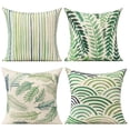thumbnail image 1 of Outdoor Throw Pillow Covers for Patio Funitures Spring Green Decor Accent Pillows for Porch Bench 18 x 18 Set of 4 Tropical Forest Cushions, 1 of 5