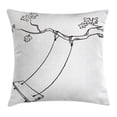 thumbnail image 1 of Outdoor Throw Pillow Cushion Cover, Sketchy Leaves Tree Branch with a Swing and Word of Joy Garden Park Play Childhood, Decorative Square Accent Pillow Case, 18 X 18 Inches, Black White, by Ambesonne, 1 of 2
