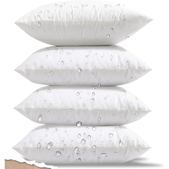 Outdoor Throw Pillow Inserts 20 Inch Decor Cushion Stuffer Set of 4 Water Resistant