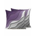 thumbnail image 1 of Outdoor Throw Pillow Set of 2, Purple Grey Ombre Waterproof Pillow with Insert Included, Modern Geometric Abstract Aesthetics Cream Decorative Accent Cushion Sofa Pillows for Patio Porch, 16 x 16 In, 1 of 8