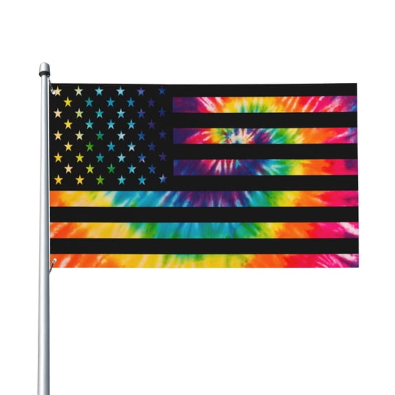 Outdoor Tie-Dye American Flag 3x5 Home Garden Decoration Flag Durable Fade Resistant For All Weather Outdoor