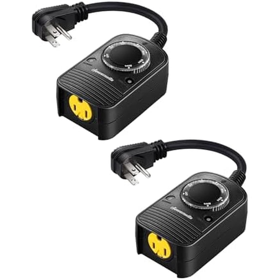 Outdoor Timer for Lights, Dusk to Dawn Sensor for Electrical Outlet, Weatherproof Light Timer for Decorations Yard, 10A, 1/2 HP, UL Listed, 2 Pack$$Tools & Hardware Other