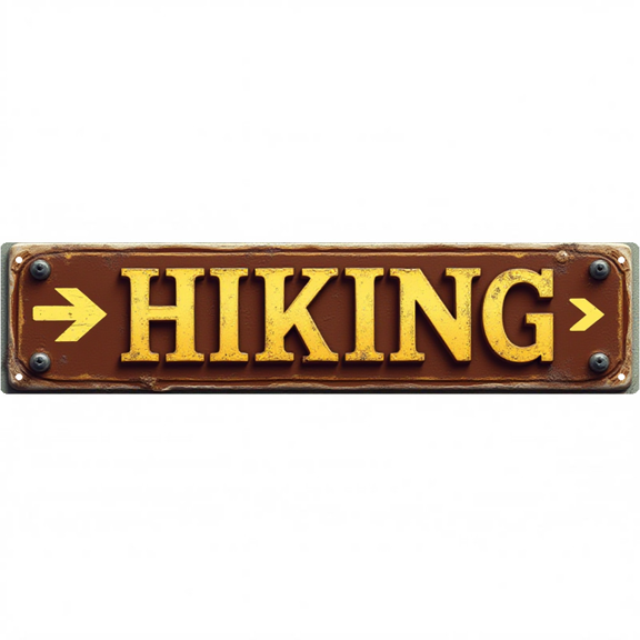 Outdoor Tin Signs for Patio Decor 16*4 Inches "Hiking Arrow" Perfect for Backyard, Bar, Fence Outdoor Signs, Bar Decorations, Beachy Decor