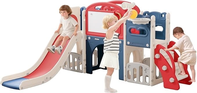 Outdoor Toddler Playset with Slide 11 in 1 Activity Features Safe Durable Design for Engaging Indoor and Outdoor Play for Children Stylish Smooth Finish for Toddlers Ages 2 and Up