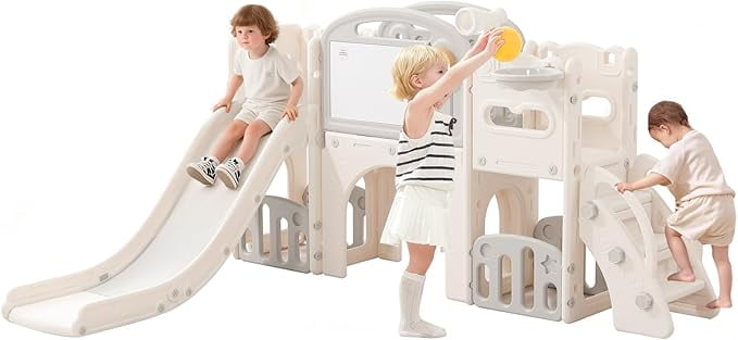 Outdoor Toddler Playset with Slide 11 in 1 Activity Features Safe Durable Design for Engaging Indoor and Outdoor Play for Children Stylish Smooth Finish for Toddlers Ages 2 and Up