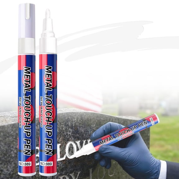 Outdoor Tombstone Lettering Marker Pen, Heat & Scratch Resistant Paint Marker, 3Mm Precision Nib Inscription Restoration Pen for Stone Concrete Metal Crafts, White