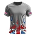 thumbnail image 1 of Outdoor Top for Men British Patriotic Jack Print Short Sleeve Blend Summer Clothes for Men,Grey,M, 1 of 2