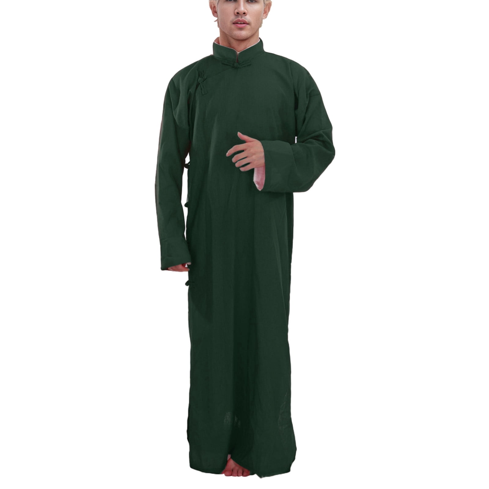 Indian Robe Men Outdoor Top for Men Robes Indian Robes Muslim Solid Color Robes ...