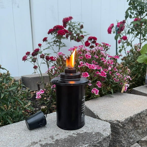 Outdoor Torch Fuel Canister – Long-Lasting, Clean-Burning, Smoke-Reduced – Fits Most Patio Torches & Tabletop Lanterns – 12 oz, Set of 4