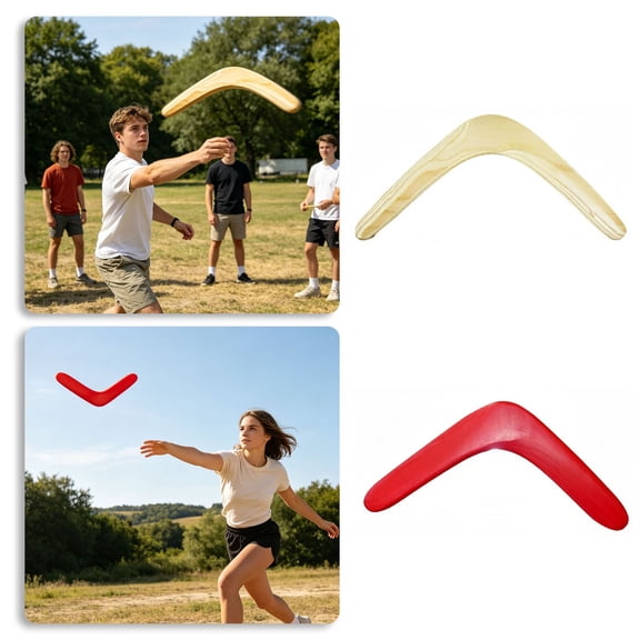 Outdoor Toy for Kids and Adults Lightweight Wood Flying Disk Easy Throw Design for Outdoor Play and Family, 12x7.87 inch, Beige