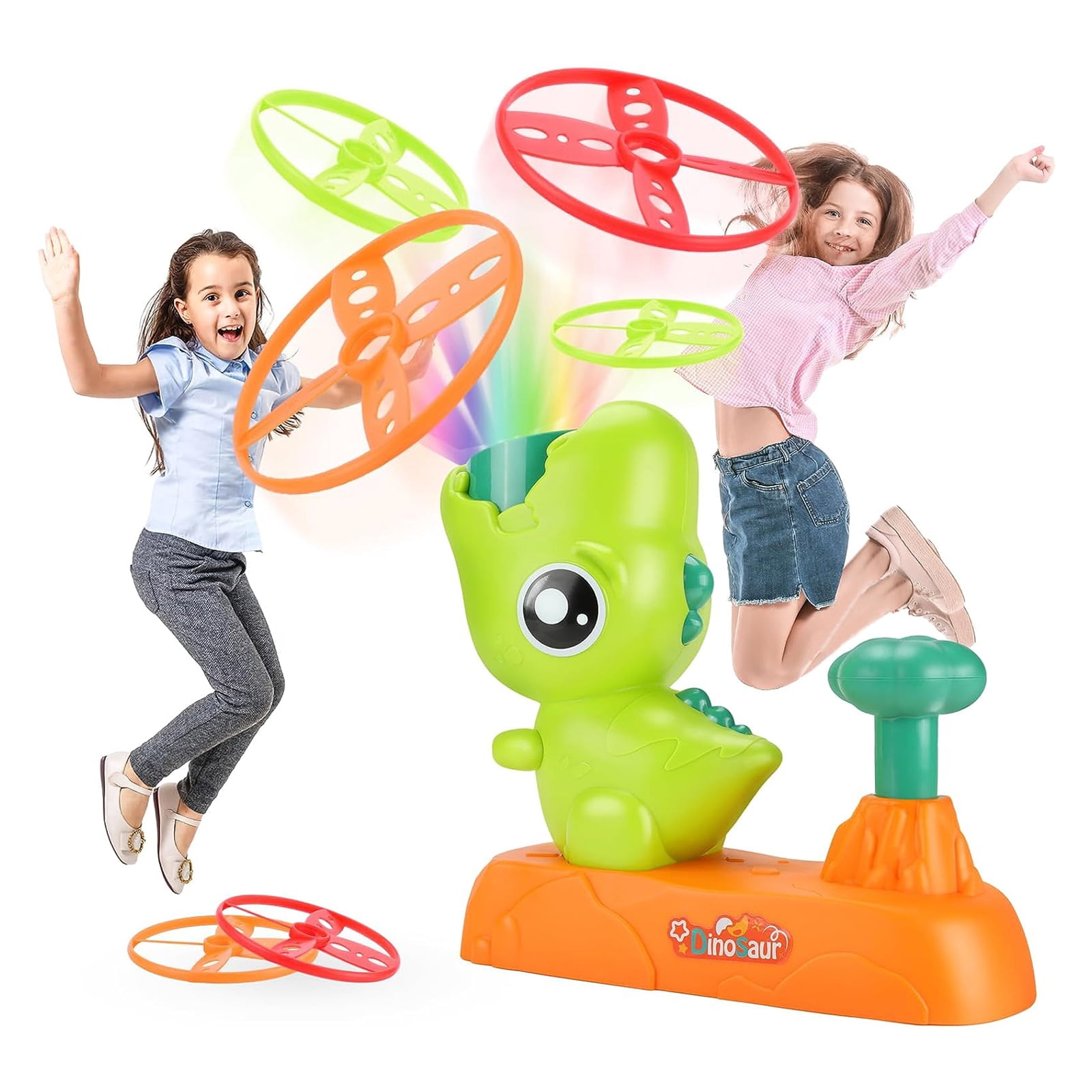 Outdoor Toys for Kids Ages 312, Dinosaur Flying Disc Launcher Games
