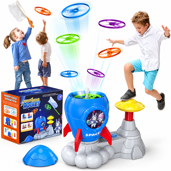 Outdoor Toys for Kids Ages 4-8, Rocket Launcher Toy Yard Games, Beach Toys Outside Games for 3 4 5 6 7 8 9 10 Family Backyard Games, Christmas Birthday Gift for Boys Girls