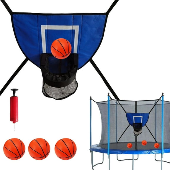 Outdoor Toys Trampoline Basketball Attachment Backyard Game Set Soft Hoop Ideal for Kids and Adults Activity for Garden Basketball Hoops