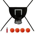 thumbnail image 1 of Trampoline Basketball Hoop Set with Breakaway Rim and Mini Dunking Game Attachment for Kids Adults Outdoor Gym Activity, 1 of 8