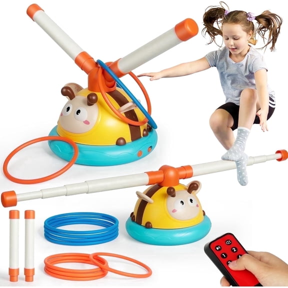 Outdoor Toys for Kids Ages 4-8, 2 in 1 Musical Jump Outdoor Games Toys, Toss Ring Game, Indoor Sport Toys Gift for Boys 3-6 Years