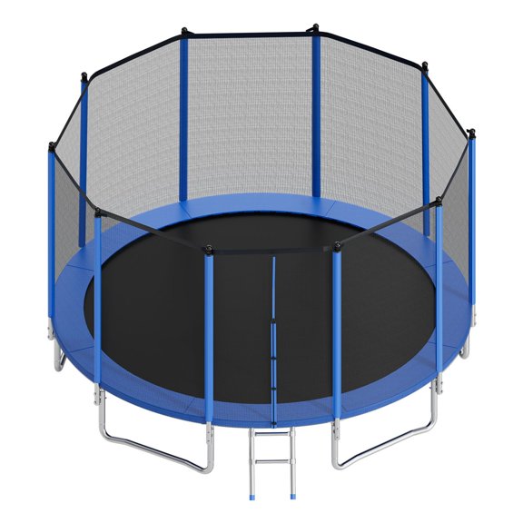Outdoor Trampoline 15 ft Round ASTM Enclosure Net Recreational Trampoline with Enclosure for Kids Outdoor Backyard