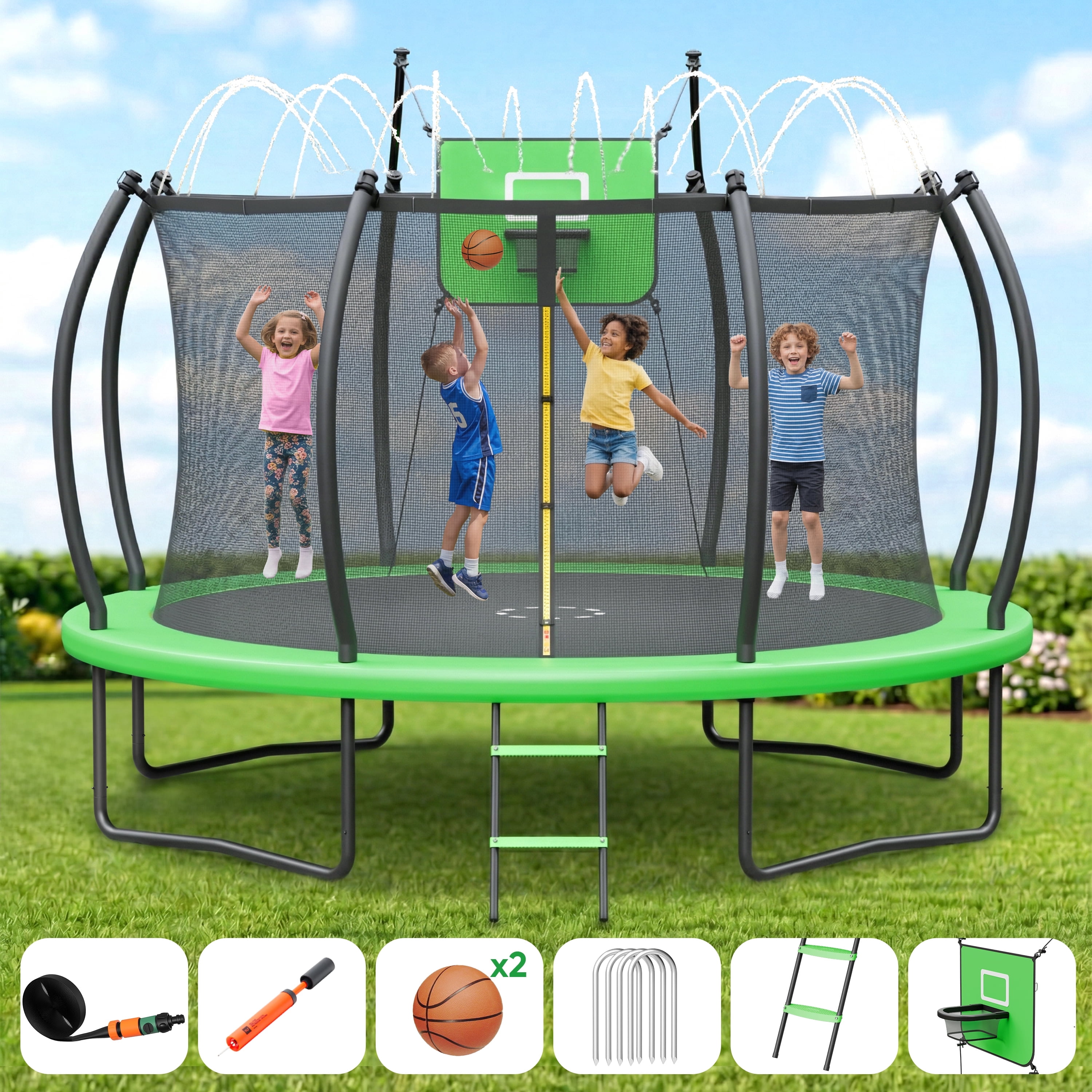 Outdoor Trampoline,Fashionsport Outfitters 8FT/12FT/14FT/16FT Round ...