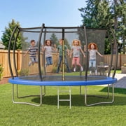 Gardwin Outdoor Trampoline 10FT/12FT/14FT Round Jumping Trampoline with Enclosure Net and Ladder,Recreational Backyard Trampolines Anti-Rust for Kids Birthday G