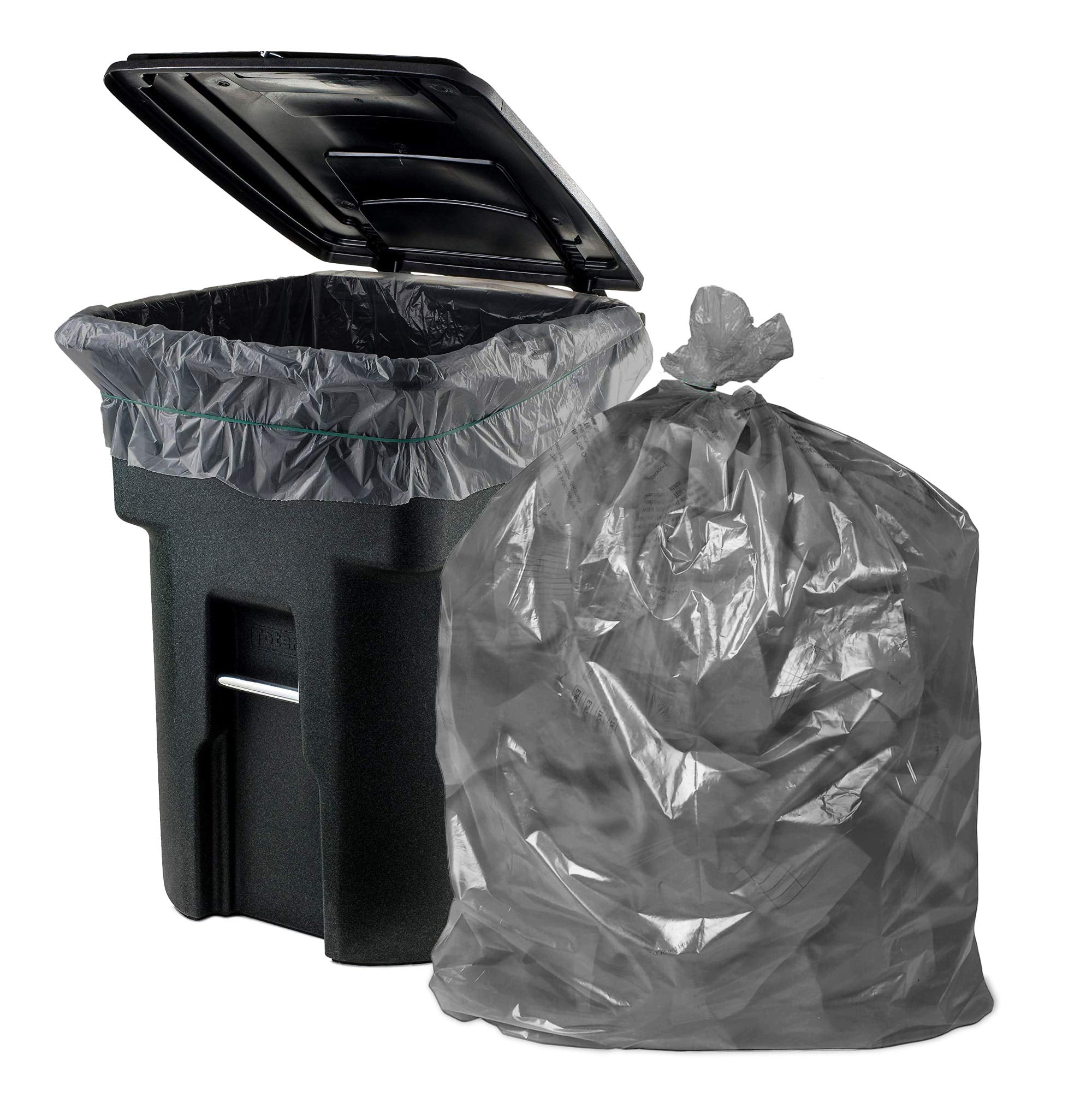 Gray Outdoor Trash Bags, Unscented 1.1 Mil Polyethylene, 250 Count, 33 Gallon
