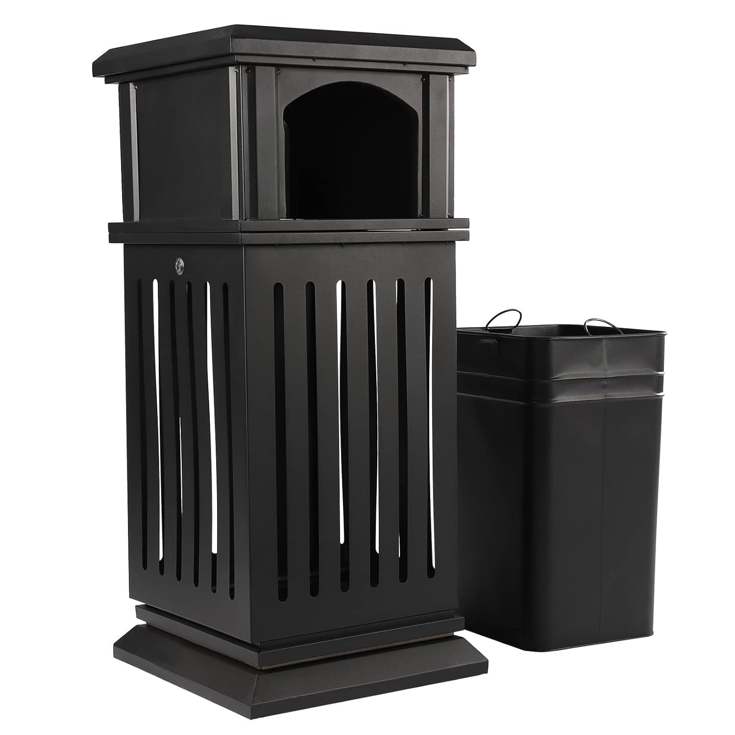 Outdoor trash can 40l commercial garbage enclosure with locking lid