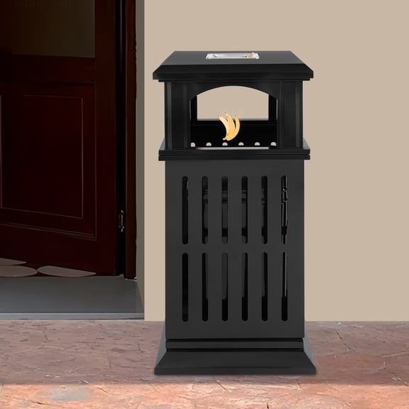 Outdoor Trash Can, Commercial Garbage Bin, Heavy Duty Industrial Yard Garage Waste Container For Patios, Parks, Lobbies, Malls, Courtyards