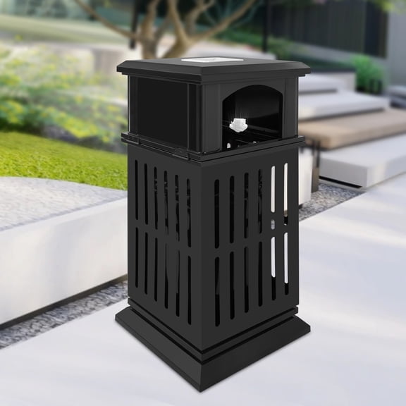 8.8 Gallon Stainless Steel Outdoor Trash Can Commercial Garbage Can Container Heavy Duty Industrial Garbage Bin