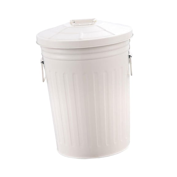 Outdoor Trash Can Covered Dustbin Storage Container Iron Construction for Farm Yard Home Spaces