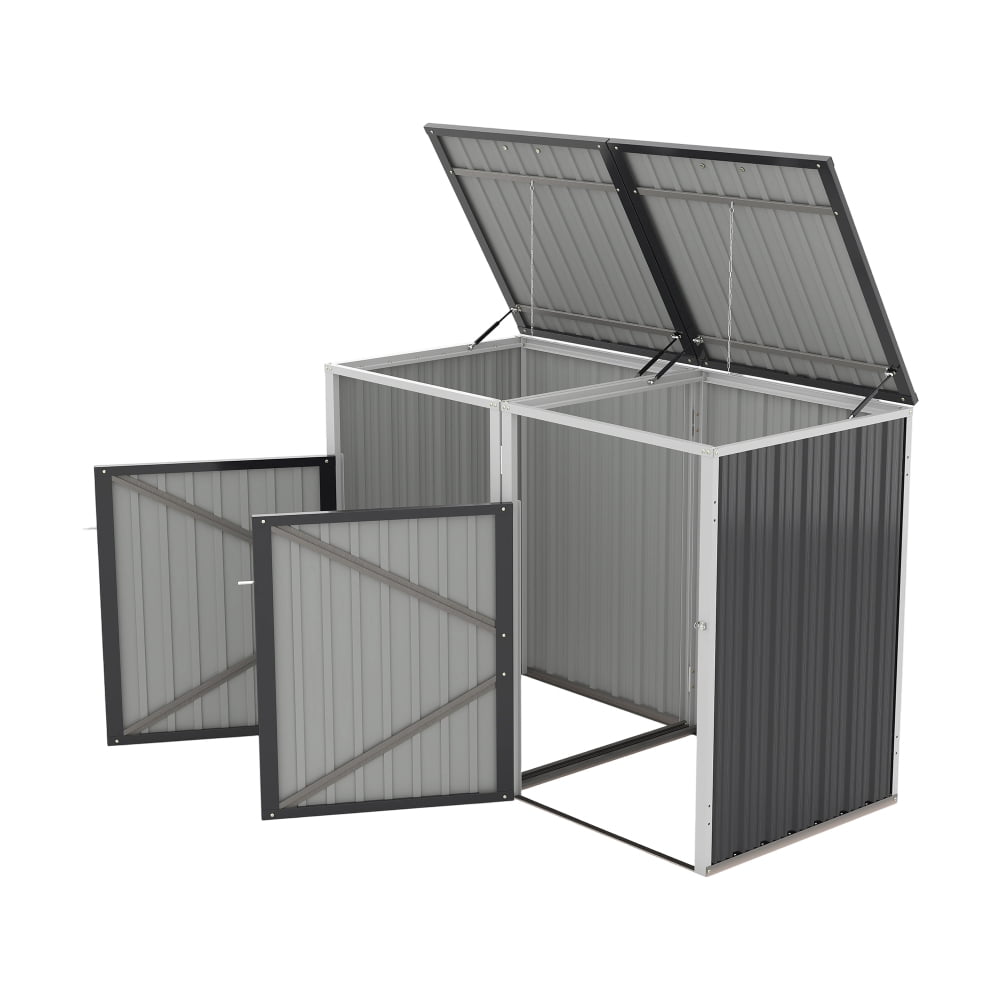 Trash Store Outdoor Trash Can Enclosure Shed - 54 cu.ft Capacity, Stores 2 Bins in ...