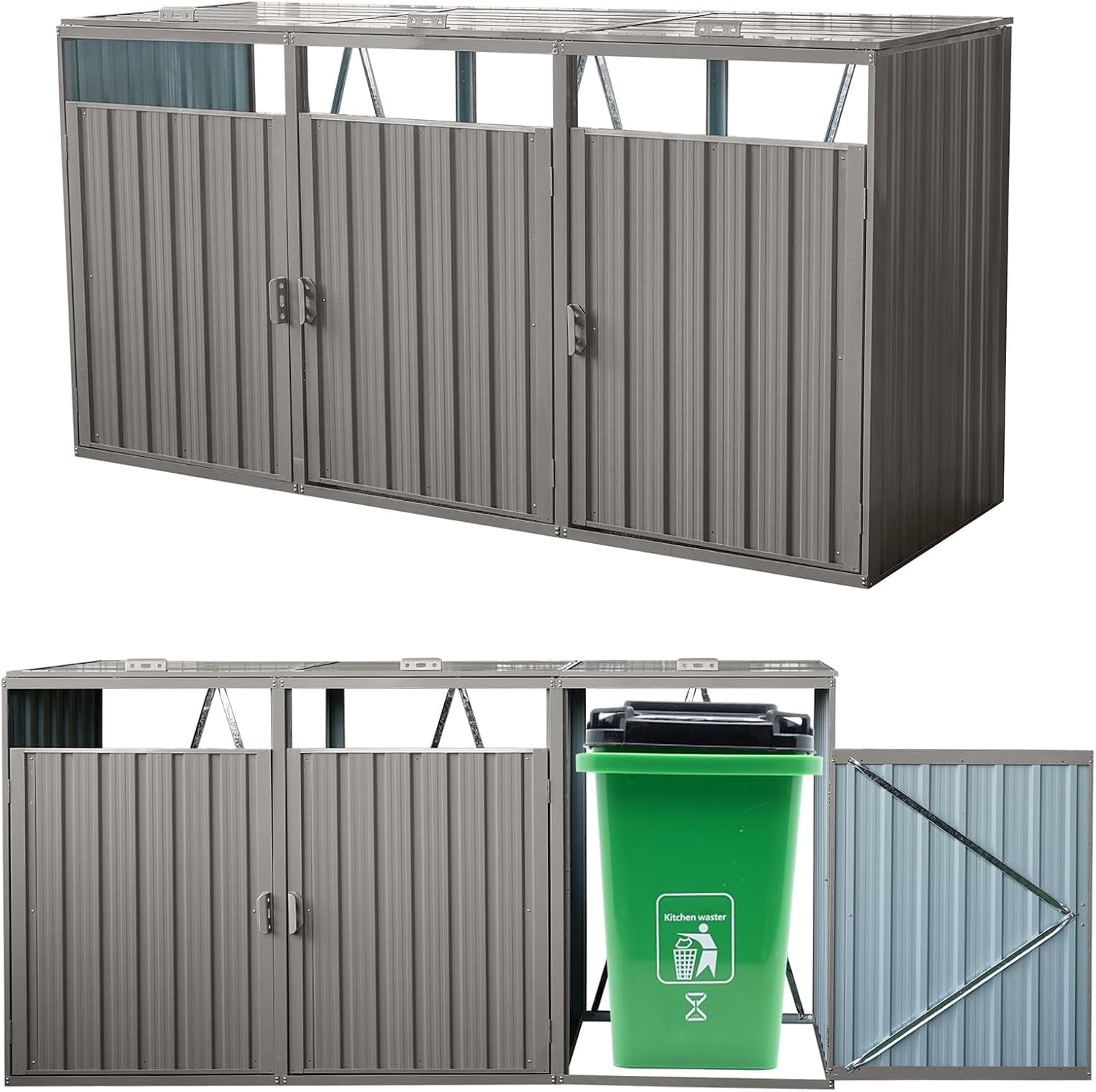 Outdoor Trash Can Storage, Garbage Bin Shed Stores, Trash Can Storage ...