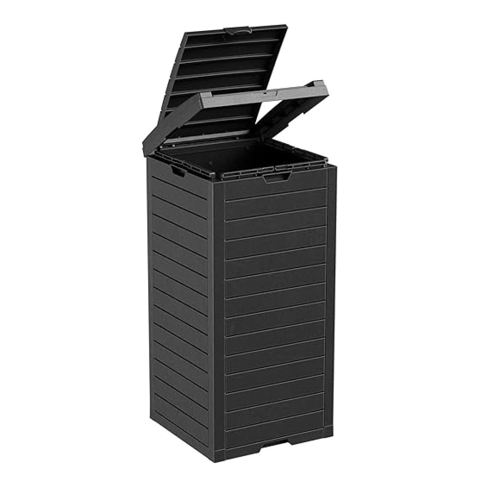 Outdoor Trash Can with Lid, 31 Gallon Waterproof Resin Garbage Bin ...