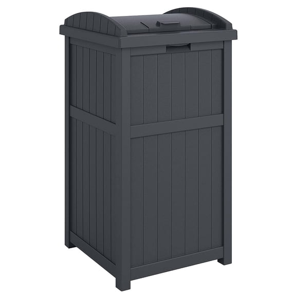 Outdoor Trash Hideaway, Resin Refuse Container w/Lid,  30 Gallon Capacity - Stylish Concealed Waste Storage for Patio, Backyard, Deck or Garden, Use 30-33 Gal. Garbage Can Liners