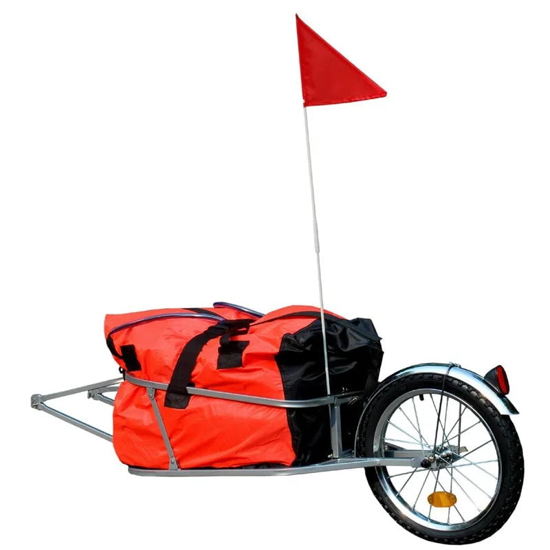 Outdoor Travel Bicycle Luggage Trailer Single Wheel Pull Back Shopping Riding Trailer with Cargo Bag Wheelbarrow Pet Stroller Walmart