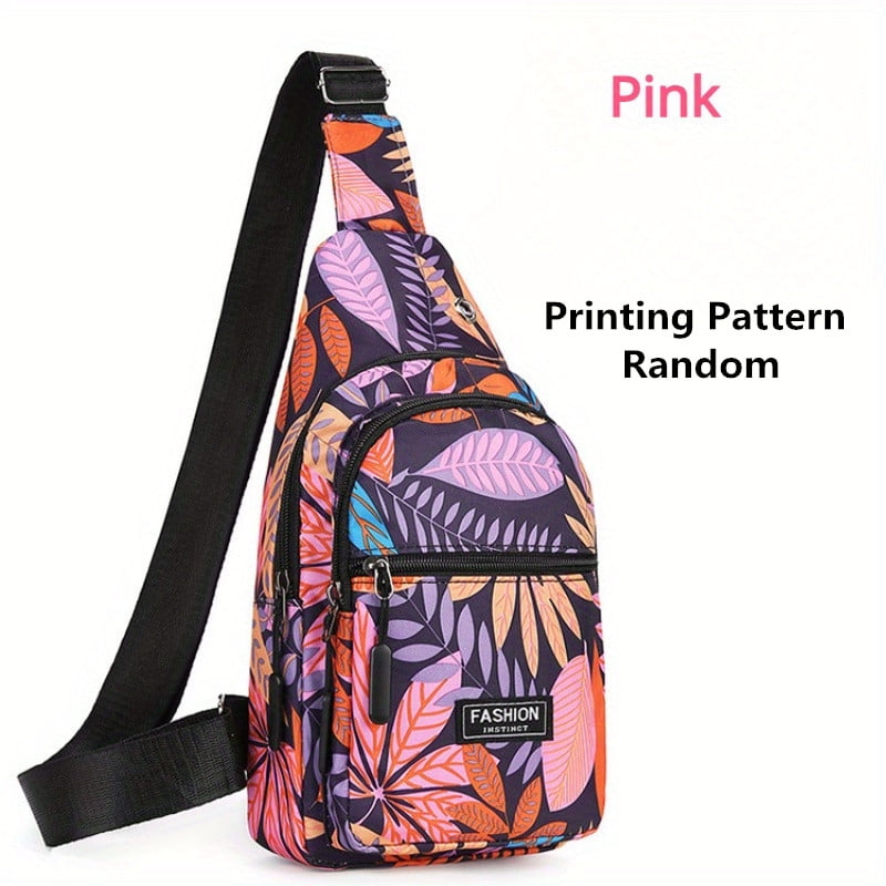 Outdoor Travel Hiking Cycling Chest Bag for Women Colorful Floral