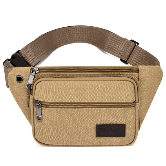 Outdoor Travel Large Capacity Storage Bag Multi-Pockets Chest Shoulder Bag Waist Bag Fanny Pack Men's Crossbody Bags KHAKI