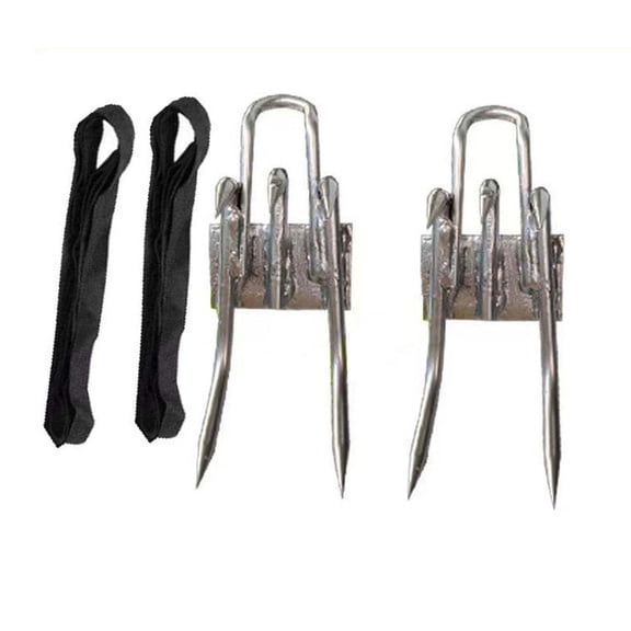 Outdoor Tree Climbing Claw Shoes, 5 Claw Non Slip Design with Adjustable Straps, Durable Iron Structure, Equipped with Safety Belt for Climbing Protection,Silver