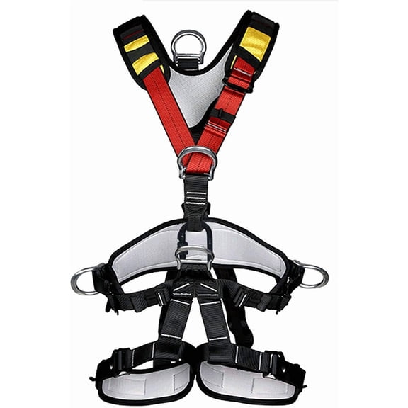 Outdoor Tree Climbing Harness, Full Body Safety Belt for Arborist Work & Fall Arrest Protection, Large Size Climbing Gear with Thickened Padding for Mountaineering Rescue