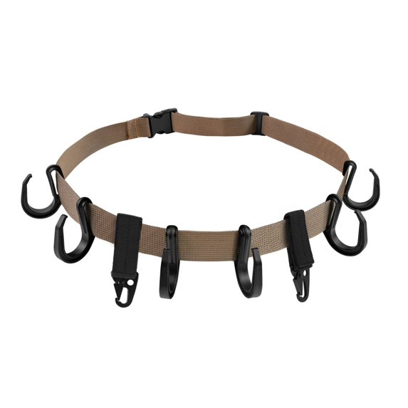 Outdoor Tree Equipment, Forest Hooks, Straps, And System Attributes, Khaki Color Hanging Hooks, 1 Webbing+8 Hooks Hooks, Yellow