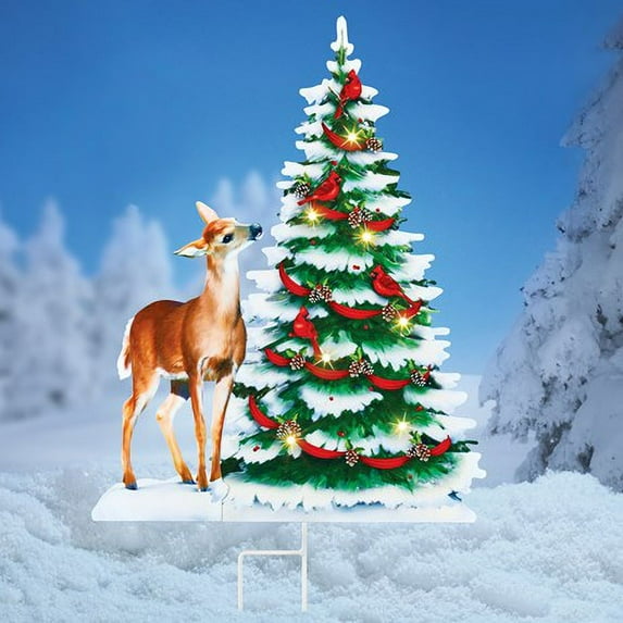 Design with Vinyl Outdoor Tree Scene Picture Art and Deer Buck Graphic Designs Wall Stickers